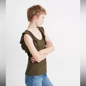 Ruffle sleeve tank top Medium great used condition